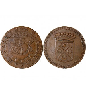 MAIRE DE NANTES - JEAN REGNIER, SIEUR DE LA SOUCHAIS JETON CUIVRE 1674 2