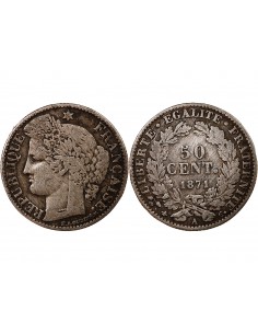 CERES ﻿- 50 CENTIMES ARGENT 1871 A PARIS 2