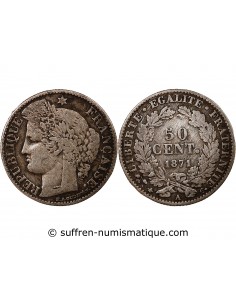 CERES ﻿- 50 CENTIMES ARGENT 1871 A PARIS