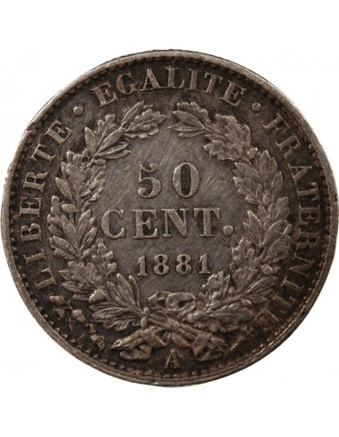 CERES ﻿- 50 CENTIMES ARGENT 1881 A PARIS
