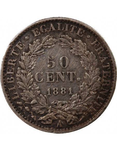 CERES ﻿- 50 CENTIMES ARGENT 1881 A PARIS