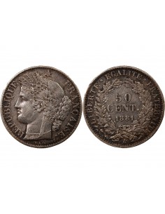 CERES ﻿- 50 CENTIMES ARGENT 1881 A PARIS 2