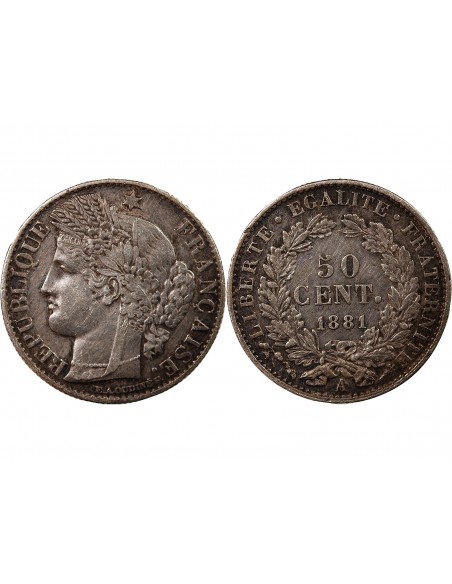 CERES ﻿- 50 CENTIMES ARGENT 1881 A PARIS
