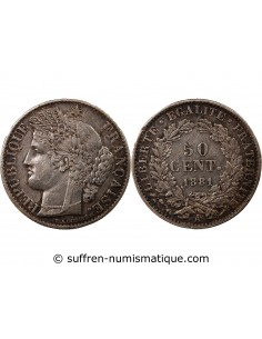 CERES ﻿- 50 CENTIMES ARGENT 1881 A PARIS