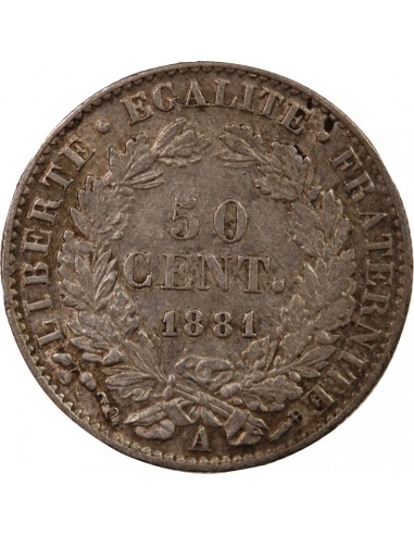CERES ﻿- 50 CENTIMES ARGENT 1881 A PARIS