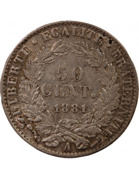 CERES ﻿- 50 CENTIMES ARGENT 1881 A PARIS