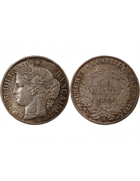 CERES ﻿- 50 CENTIMES ARGENT 1881 A PARIS