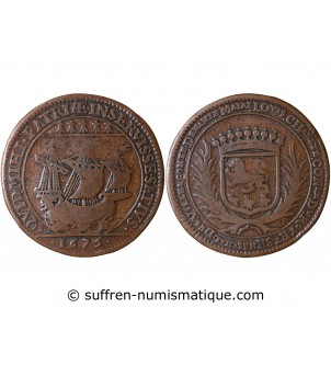 MAIRE DE NANTES - LOUIS CHARETTE, SIEUR DE LA GASCHERIE JETON CUIVRE 1675