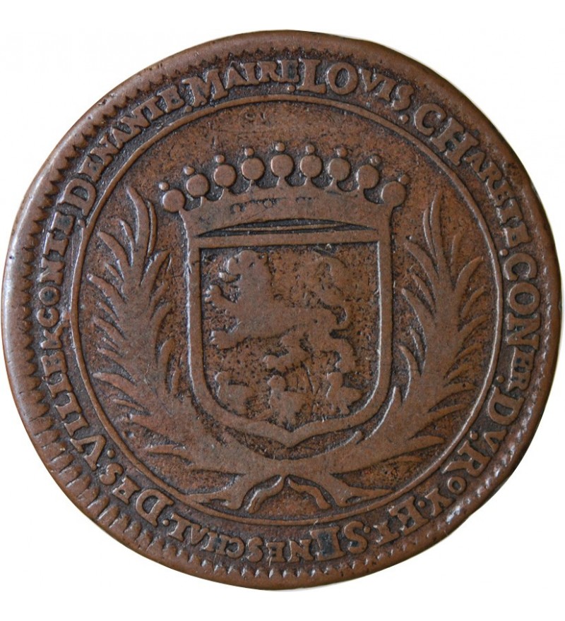 MAIRE DE NANTES - LOUIS CHARETTE, SIEUR DE LA GASCHERIE JETON CUIVRE 1675