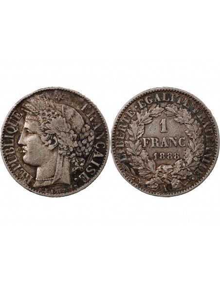 CERES ﻿- 1 FRANC ARGENT 1888 A PARIS