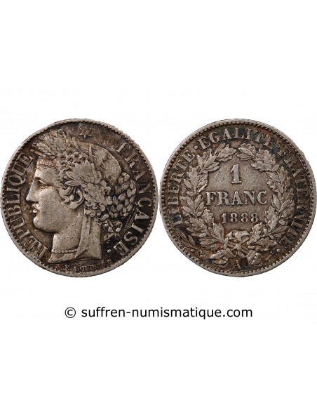 CERES ﻿- 1 FRANC ARGENT 1888 A PARIS