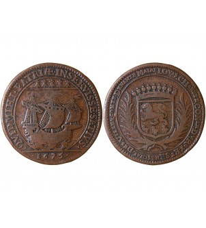 MAIRE DE NANTES - LOUIS CHARETTE, SIEUR DE LA GASCHERIE JETON CUIVRE 1675 2