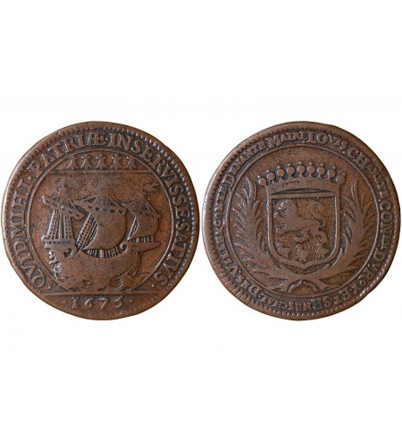 MAIRE DE NANTES - LOUIS CHARETTE, SIEUR DE LA GASCHERIE JETON CUIVRE 1675