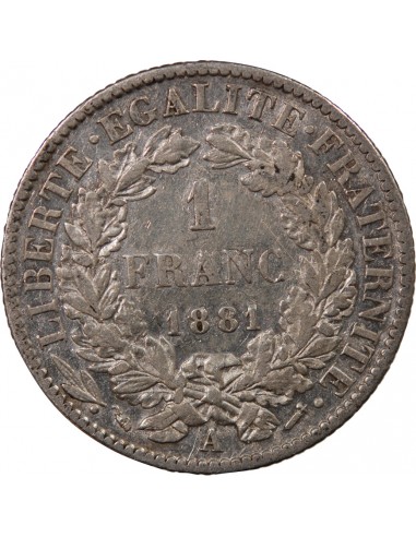 CERES ﻿- 1 FRANC ARGENT 1881 A PARIS