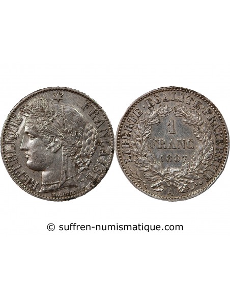 CERES ﻿- 1 FRANC ARGENT 1887 A PARIS