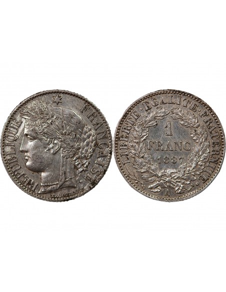 CERES ﻿- 1 FRANC ARGENT 1887 A PARIS