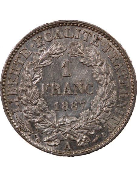 CERES ﻿- 1 FRANC ARGENT 1887 A PARIS