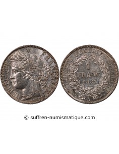 CERES ﻿- 1 FRANC ARGENT 1887 A PARIS