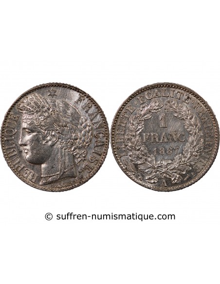 CERES ﻿- 1 FRANC ARGENT 1887 A PARIS