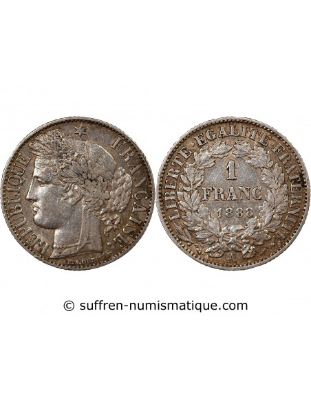 CERES ﻿- 1 FRANC ARGENT 1888 A PARIS