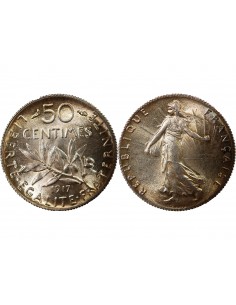 SEMEUSE - 50 CENTIMES ARGENT 1917 2