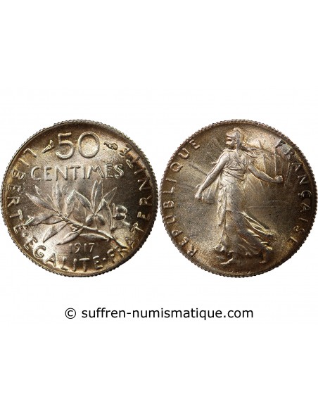 SEMEUSE - 50 CENTIMES ARGENT 1917