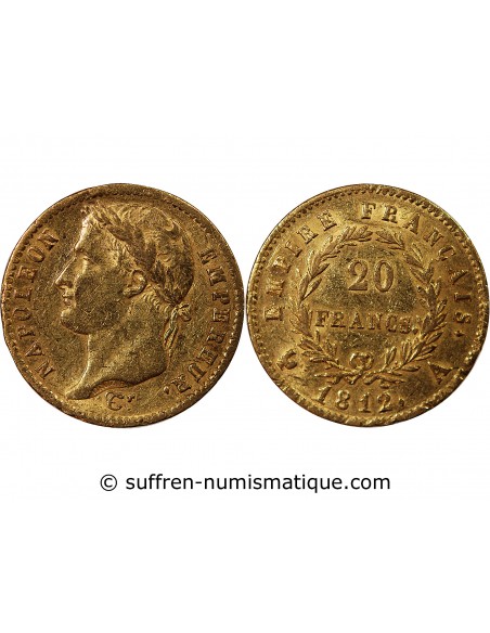 NAPOLEON Ier - 20 FRANCS OR 1812 A PARIS
