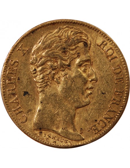 CHARLES X - 20 FRANCS OR 1830 A PARIS "5 Feuilles"﻿