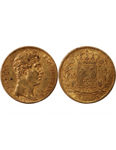 CHARLES X - 20 FRANCS OR 1830 A PARIS "5 Feuilles"﻿