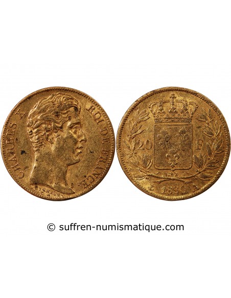 CHARLES X - 20 FRANCS OR 1830 A PARIS "5 Feuilles"﻿