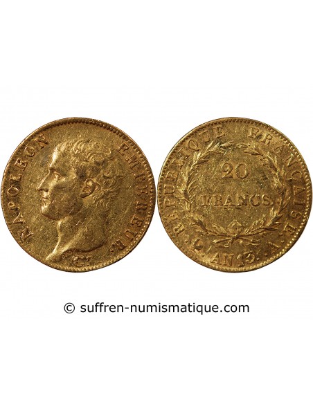 NAPOLEON Ier﻿ - 20 FRANCS OR AN 13 A PARIS﻿﻿﻿ "Calendrier révolutionnaire"