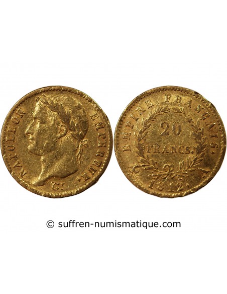 NAPOLEON Ier - 20 FRANCS OR 1812 A PARIS