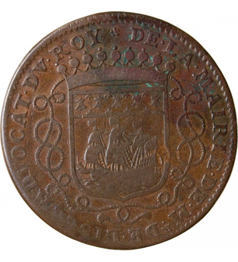 MAIRE DE NANTES - GUILLAUME DE LISLE DE LA NICOLLIERE, JETON CUIVRE 1687