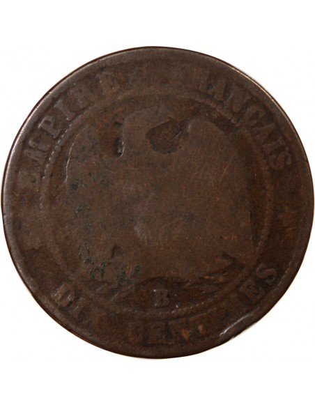 NAPOLEON III - 10 CENTIMES 1856 B ROUEN - CONTREMARQUE