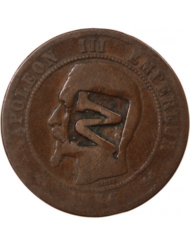 NAPOLEON III - 10 CENTIMES 1856 B ROUEN - CONTREMARQUE