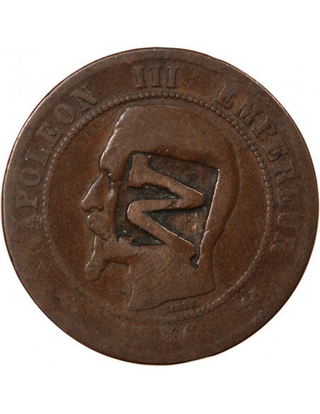 NAPOLEON III - 10 CENTIMES 1856 B ROUEN - CONTREMARQUE