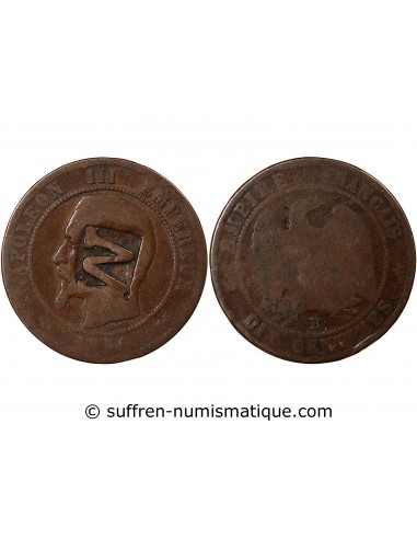 NAPOLEON III - 10 CENTIMES 1856 B ROUEN - CONTREMARQUE