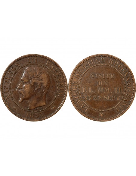 NAPOLEON III, VISITE IMPERIALE DE LILLE - MODULE DE 10 CENTIMES - 23 ET 24 SEPTEMBRE 1853