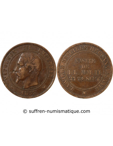 NAPOLEON III, VISITE IMPERIALE DE LILLE - MODULE DE 10 CENTIMES - 23 ET 24 SEPTEMBRE 1853