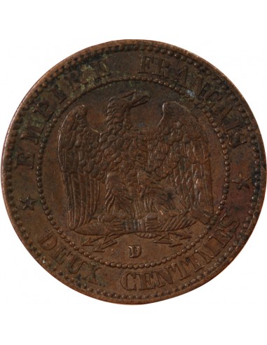 NAPOLEON III - 2 CENTIMES 1855 D LYON - CHIEN Petit D Grand Lion