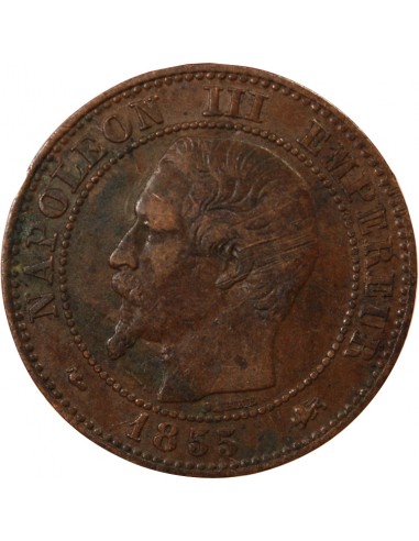 NAPOLEON III - 2 CENTIMES 1855 D LYON - CHIEN Petit D Grand Lion