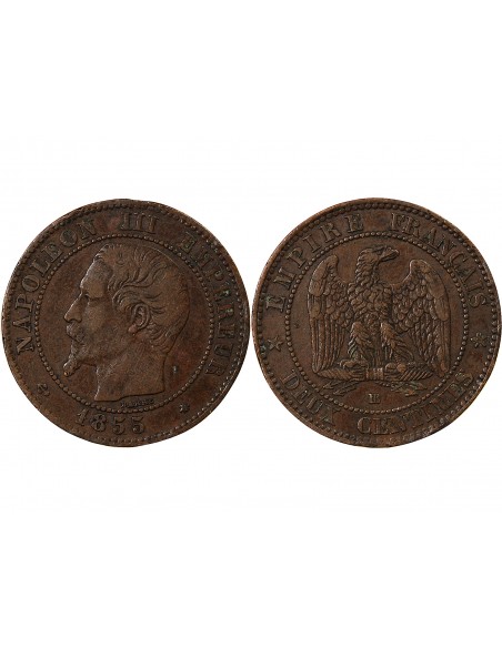 NAPOLEON III - 2 CENTIMES 1855 BB STRASBOURG - ANCRE