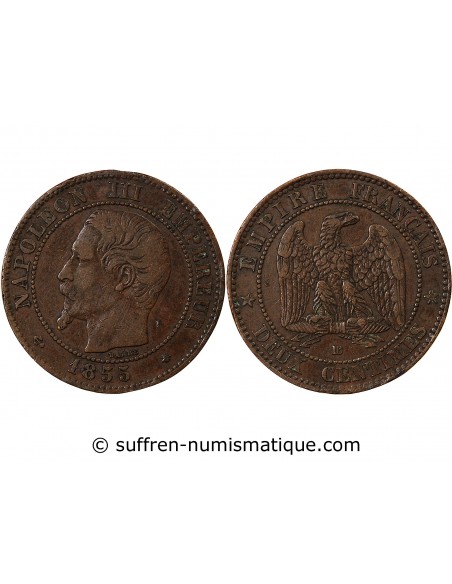NAPOLEON III - 2 CENTIMES 1855 BB STRASBOURG - ANCRE