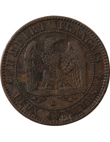 NAPOLEON III - 2 CENTIMES 1855 K BORDEAUX - CHIEN