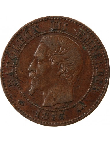 NAPOLEON III - 2 CENTIMES 1855 D LYON - ANCRE Grand D Grand Lion