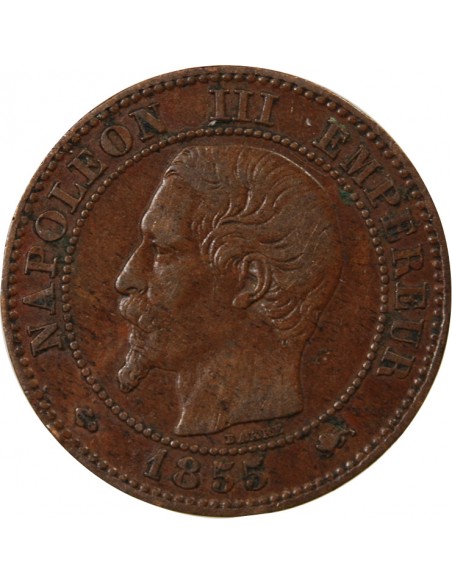NAPOLEON III - 2 CENTIMES 1855 D LYON - ANCRE Grand D Grand Lion