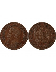 NAPOLEON III - 2 CENTIMES 1855 D LYON - ANCRE Grand D Grand Lion 2