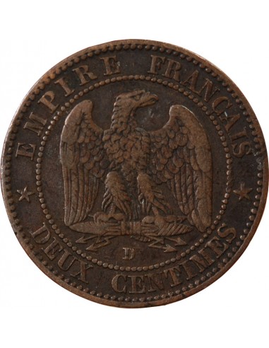 NAPOLEON III - 2 CENTIMES 1855 D LYON - ANCRE Petit D Petit Lion