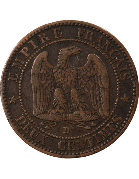 NAPOLEON III - 2 CENTIMES 1855 D LYON - ANCRE Petit D Petit Lion