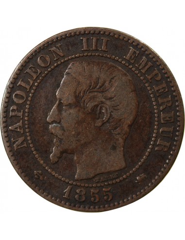 NAPOLEON III - 2 CENTIMES 1855 D LYON - ANCRE Petit D Petit Lion